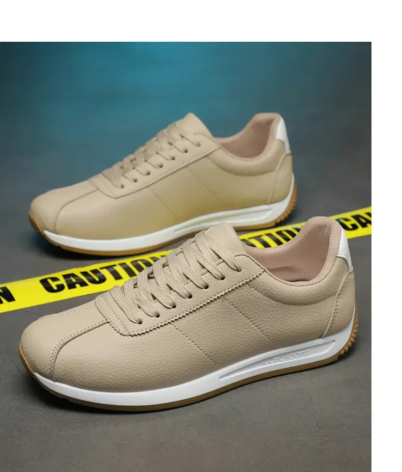 Leisure Running Summer Fashion Anti Slip Mountaineering PU Leather Sports Shoes Tennis Trend  Hot Selling Men White Flat Shoes