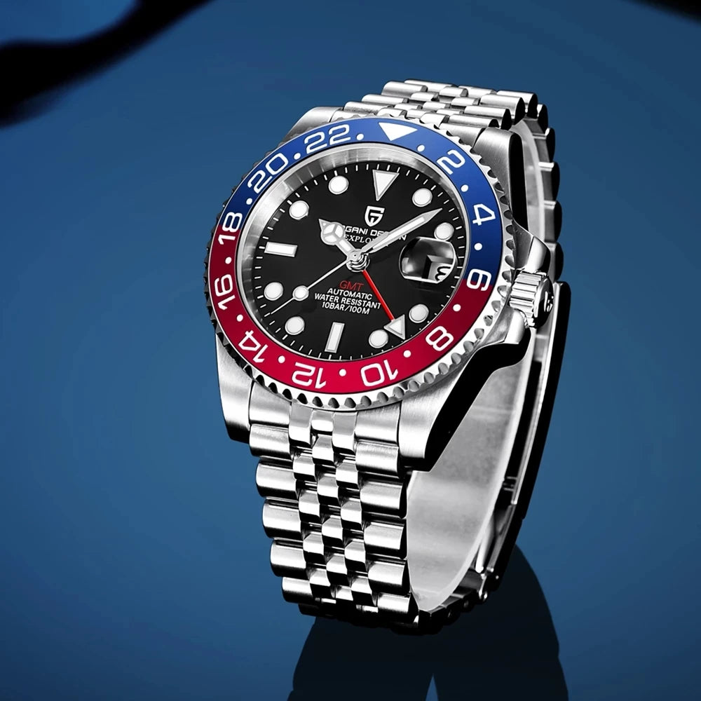 2026 New PAGANI DESIGN Luxury Men Mechanical Watches Stainless Steel GMT Watch Top Brand Sapphire Glass Men Watch reloj hombre