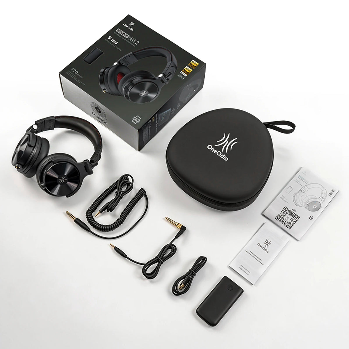 OneOdio Studio Max Wireless DJ Headphones Bluetooth 6.0 – 9ms Ultra Low Latency, Hi-Res LDAC Studio Monitor Over-Ear Headset with Microphone