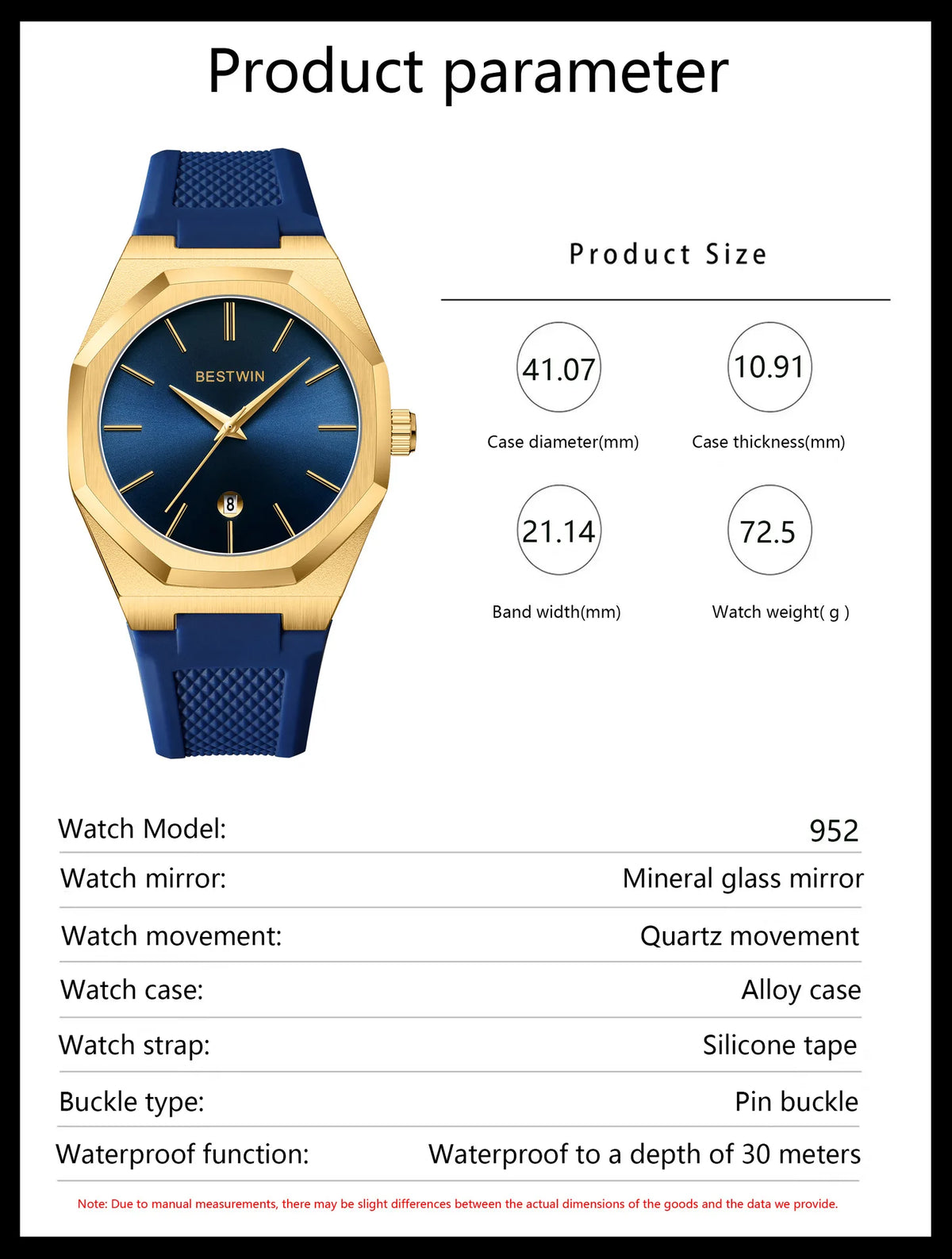 Men’s Luxury Sport Quartz Watch  Silicone Strap, Date Display & Waterproof Design