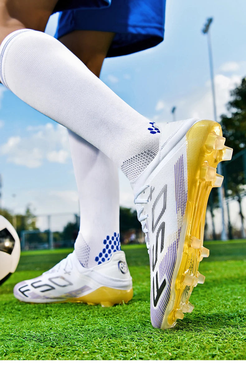 New Men Soccer Shoes High-quality Cleats Football Boots Sneakers Hot-selling Indoor Futsal Non-Slip Match Grass High-top Outdoor
