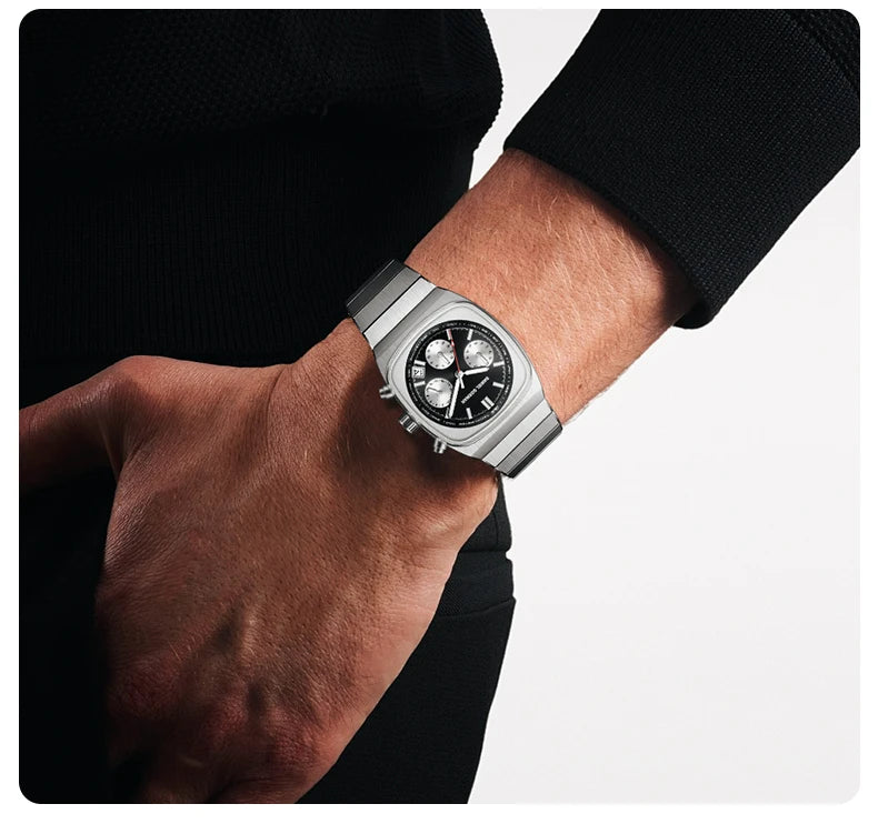Horloge voor mannen in roestvrij staal Case Shape: Round Case
