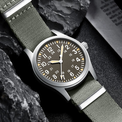 MILITREK 2026 New Military Retro Men'S VH31 Quartz Watch 37mm Sapphire Stainlesssteel 100m Waterproof C3 Luminous Reloj Hombre