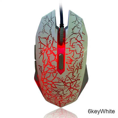 Ratón gaming con cable USB de 2400 DPI, ratón gaming profesional con retroiluminación LED, ratón ergonómico para PC, portátil y MacBook