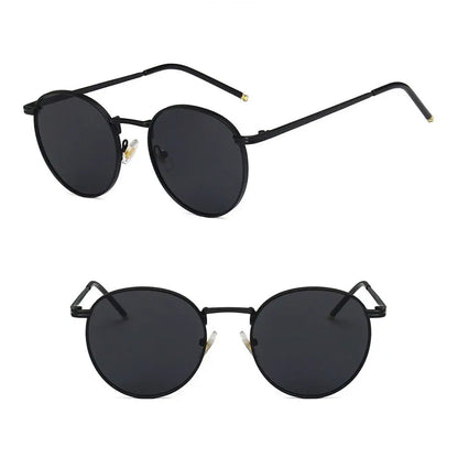 Fashion Women Men Sunglases Round Sun Glasses Women's Metal Frame Eyewear Men Fishing Glasses Hip Hop Metal Frame UV400 Shades