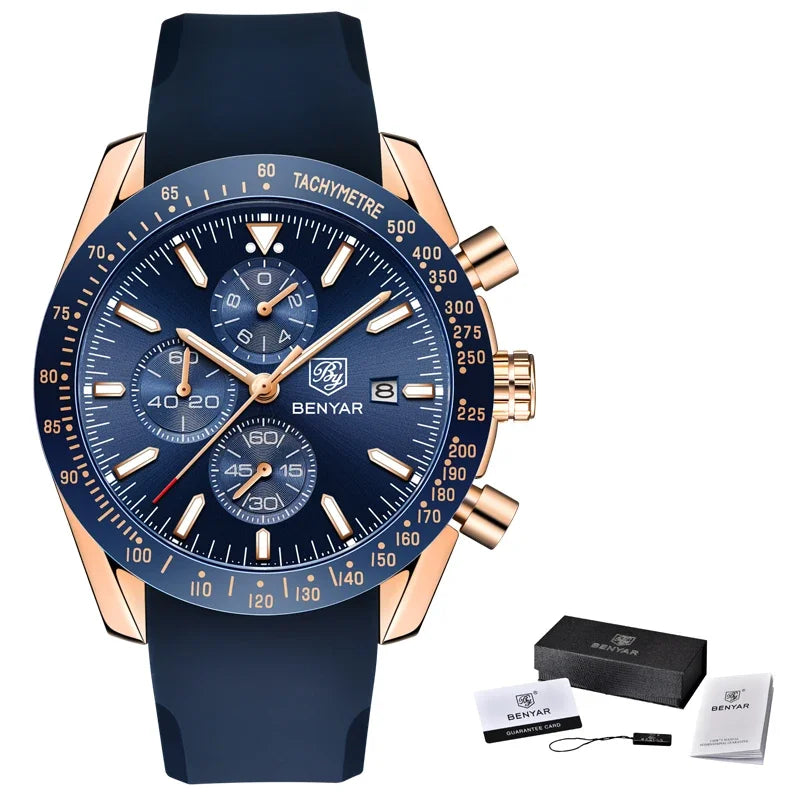 Men Watch BENYAR Top Brand Luxury Full Steel Business Quartz Watch Men Casual Waterproof Sports Watches Clock Relogio Masculino