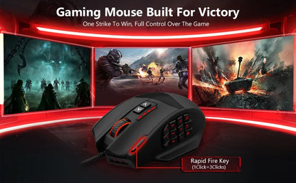 Mouse gaming programmabile E-YOOSO X-39, mouse RGB cablato con 18 pulsanti, 8 pesi removibili, 5 DPI, impugnatura ergonomica per computer