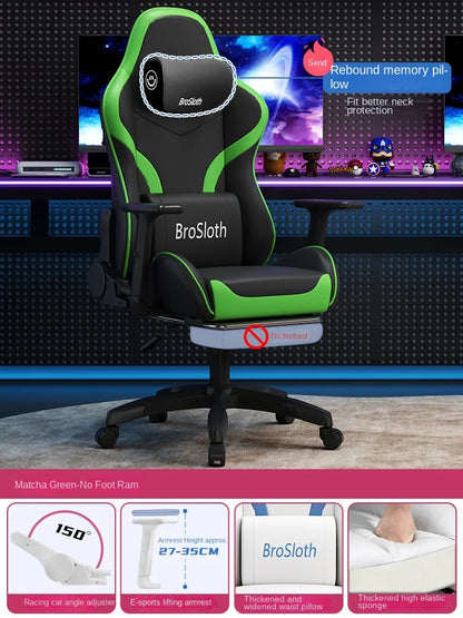 S6 Ergonomic Gaming Chair with Adjustable Backrest, Comfortable Computer Chair, Swivel Lift Chair with Armrests for Gaming & Office