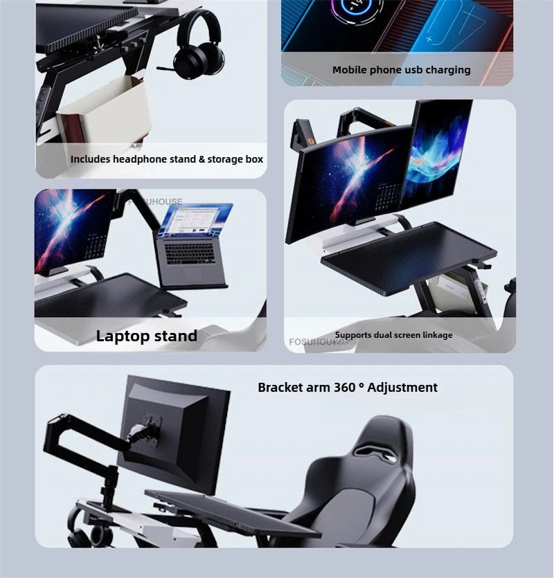 Zero Gravity Gaming Chair Ergonomic Office Chair, Multifunctional Computer Chair with Reclining Cockpit Design, Comfortable Office Gaming Chair