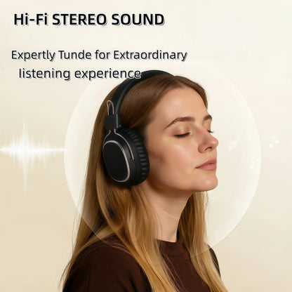 SODO SD-1004 Wireless Bluetooth 5.3 Headphones, Foldable HiFi Stereo Over-Ear Headphones with Mic, 40mm Driver, TF Card & FM Radio