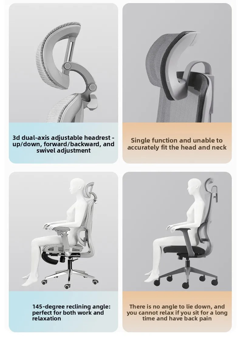 Ergonomic Office Chair with 10D Armrest, Adjustable Height Gaming Chair, Minimalist Computer Chair with Lumbar Support for Study & Work