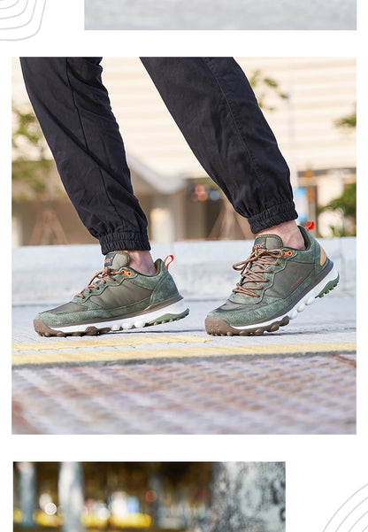 Rax Cowhide Hiking Shoes Men Outdoor Mountain Antiskid Climbing Sneakers wram Lightweight Trekking boots Sports casual shoes