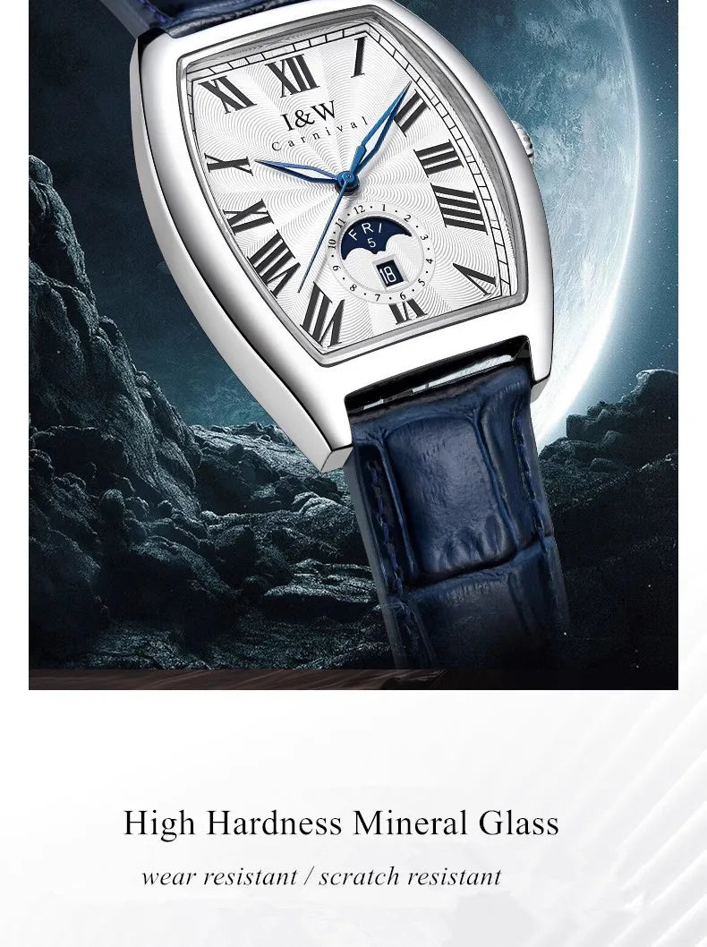 CARNIVAL I&W Mechanical Business Watches for Men Brand Luxury Automatic MIYOTA Movement Wristwatches Waterproof Man Reloj Hombre