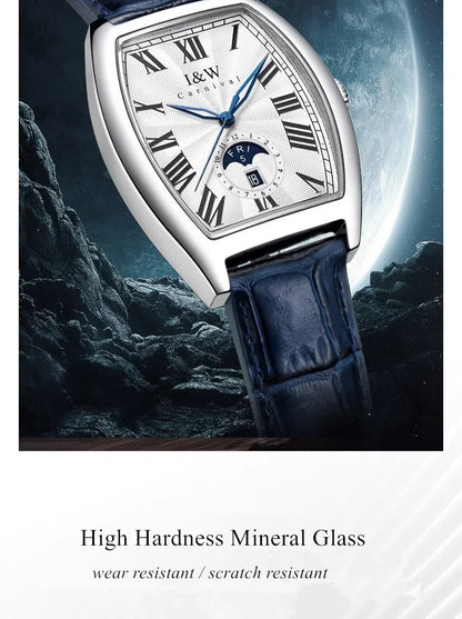 CARNIVAL I&W Mechanical Business Watches for Men Brand Luxury Automatic MIYOTA Movement Wristwatches Waterproof Man Reloj Hombre