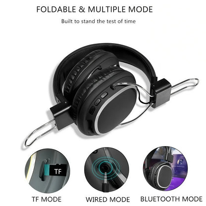 SODO SD-1004 Wireless Bluetooth 5.3 Headphones, Foldable HiFi Stereo Over-Ear Headphones with Mic, 40mm Driver, TF Card & FM Radio