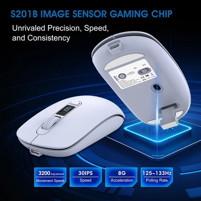 Lenovo Wireless Mouse Bluetooth 2.4G With Smart Display Silent Portable Silent Click Mouse Rechargeable Office Computers Laptops