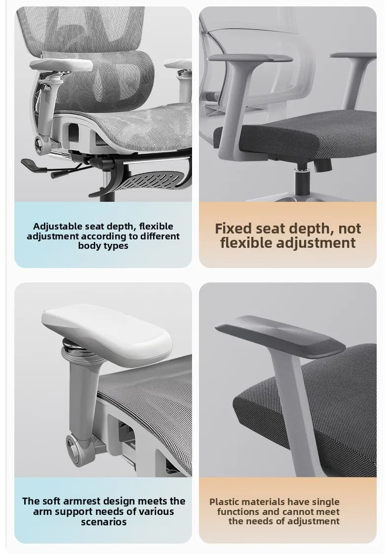 Ergonomic Office Chair with 10D Armrest, Adjustable Height Gaming Chair, Minimalist Computer Chair with Lumbar Support for Study & Work