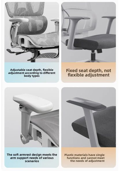 Ergonomic Office Chair with 10D Armrest, Adjustable Height Gaming Chair, Minimalist Computer Chair with Lumbar Support for Study & Work
