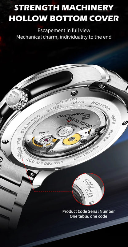 HANBORO Chime Series Modified Movement Men's Personalized Automatic Mechanical Watch