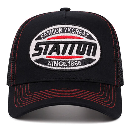 New Style Unisex Baseball Cap Classic STATION  Letter Pattern Mesh Cap Men and Women Breathable Streetwear Summer Trucker Hat