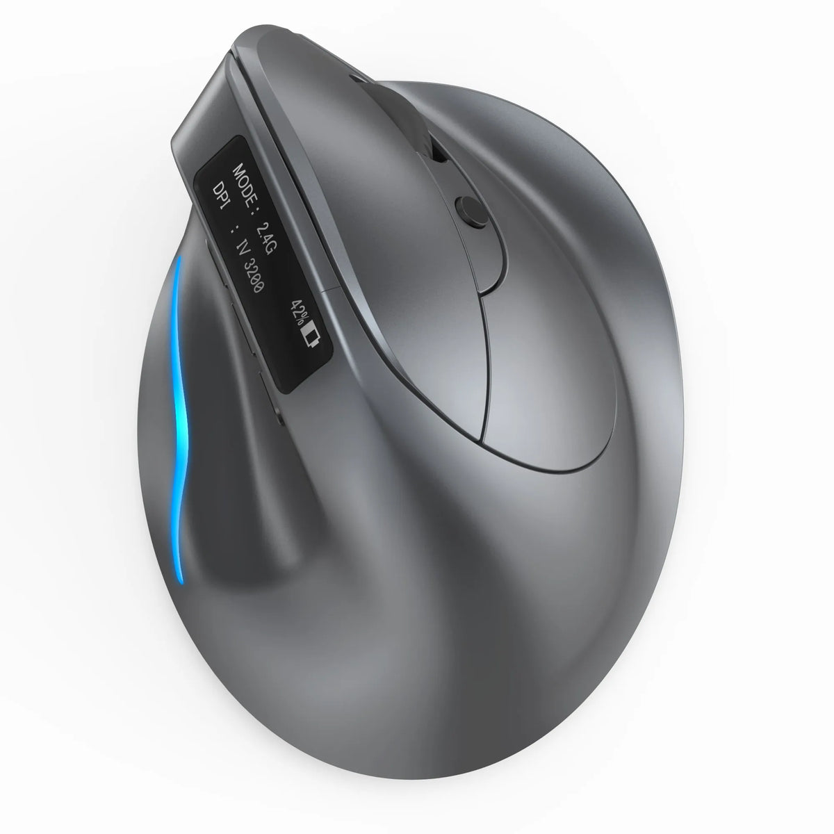 ZELOTES F-26C Vertical Wireless Bluetooth Mouse, Ergonomic Silent Rechargeable Mouse with LED Display, 3200 DPI Wireless Gaming Mouse for PC & Laptop