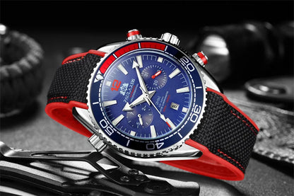 PAULAREIS P Luxury Men Automatic Self Wind Mechanical Watch for Men Rubber Strap Waterproof Luminous Date Fashion Mens Watches