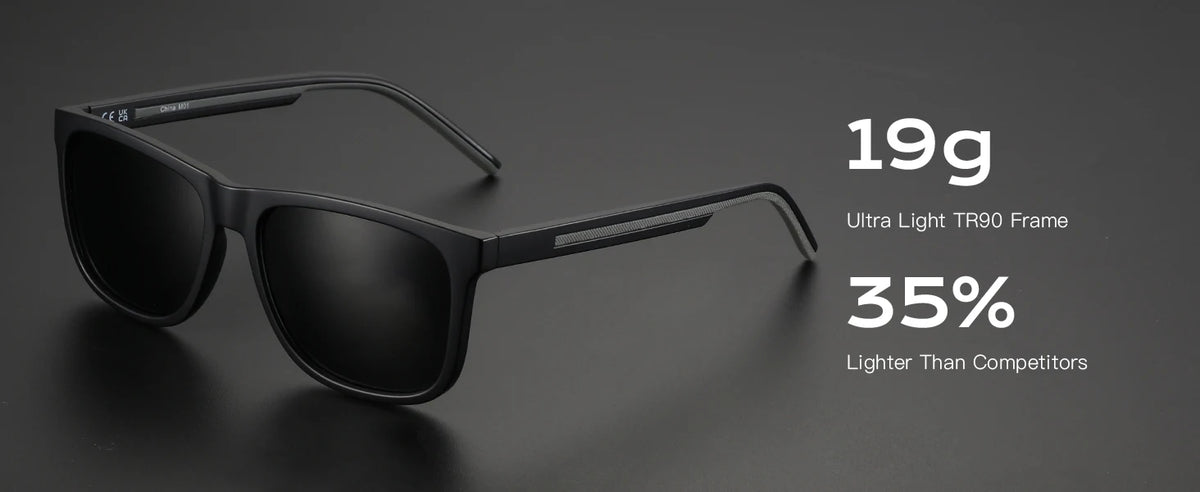 ZENOTTIC Men's Polarized Sunglasses - Lightweight TR90 Frame Square Mens Sunglasses UV400 Protection