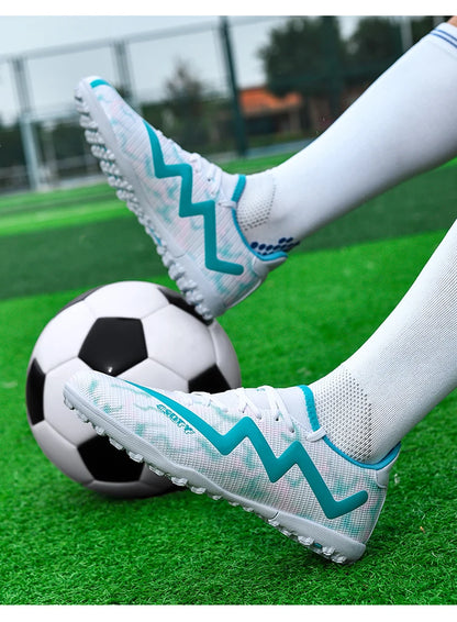 Mens Football Shoes Anti Slip Wear-resistant Grass Contest Training Youth Football Boots Light Five-a-side Soccer Shoes for Man