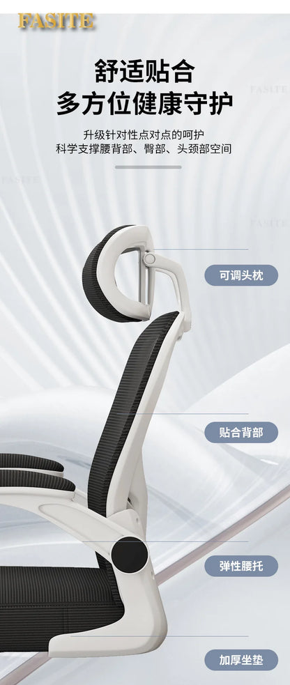 Ergonomic Office Chair with 4D Adjustable Waist Support, Swivel Computer Chair, Height Adjustable Desk Chair for Home Office, Study & Work