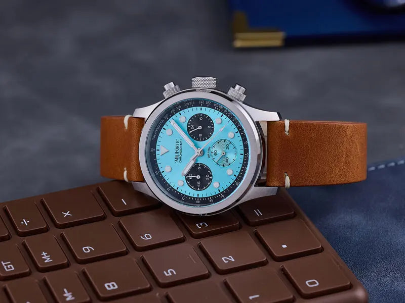 Milifortic 39MM Fashion Chronograph Watch Man R086 Retro C3Luminous Stainless Steel Waterproof 100M VK63 Quartz Watches For Man