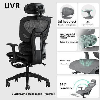 UVR Ergonomic Office Chair Comfortable Reclining Swivel Computer Chair with Adjustable Height, Armrests, Executive Gaming Chair for Home & Work