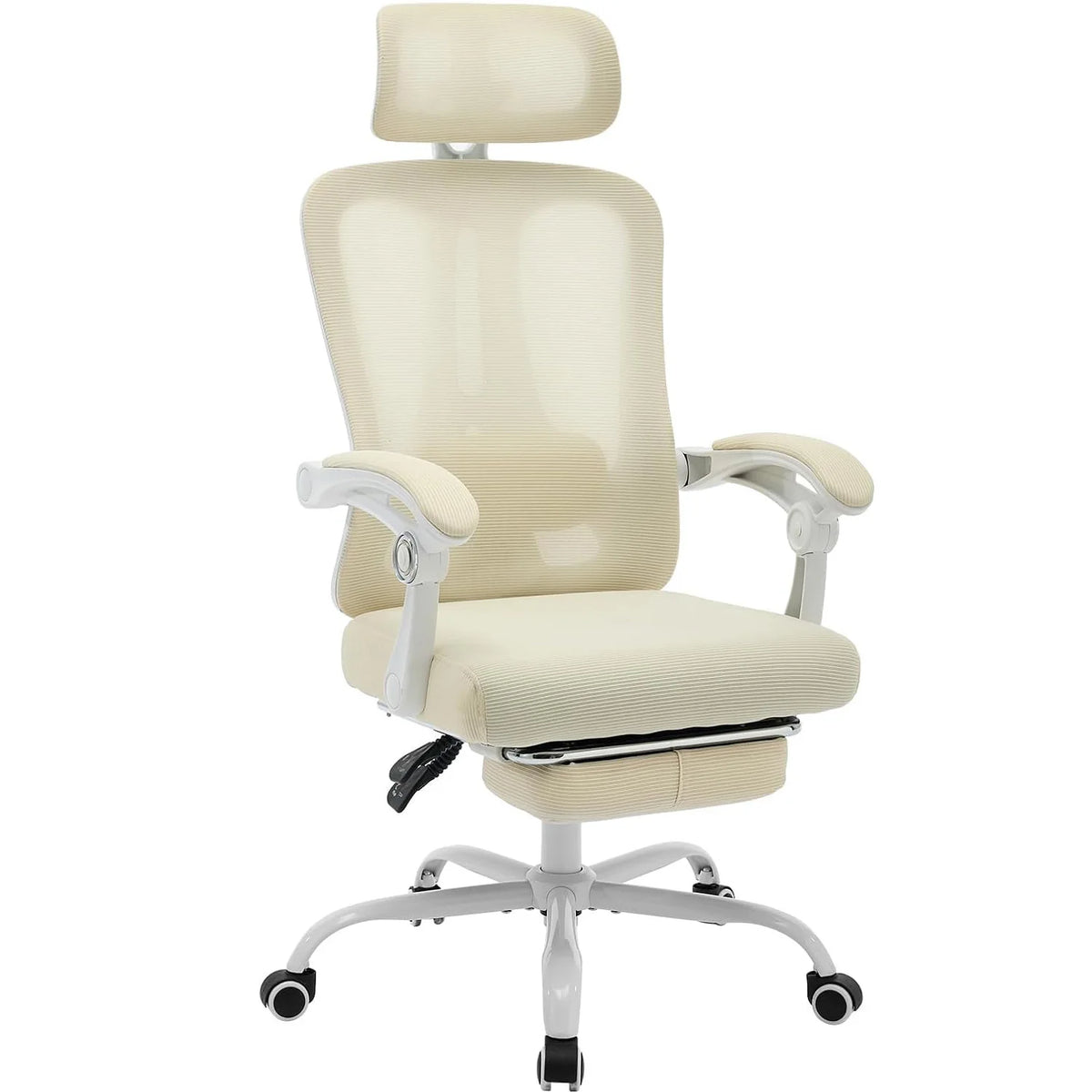 Ergonomic Office Chair with Adjustable Lumbar Support & Footrest, High-Back Mesh Gaming Chair, Reclining Home Office Desk Chair with Tilt Mechanism