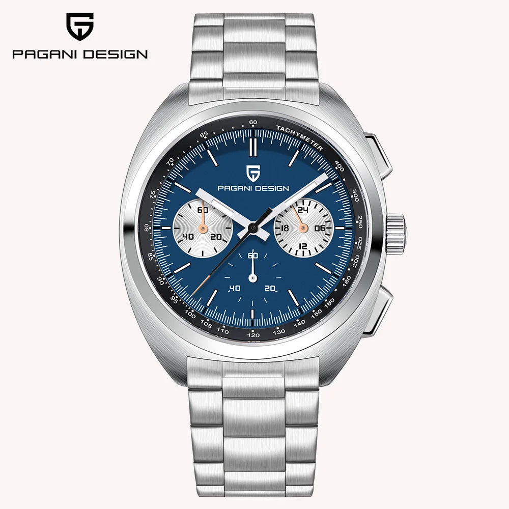 Pagani design2026fashion men's quartz watch top brand luxury sapphire VK63 men's chronograph all-steel diving relógios masculino