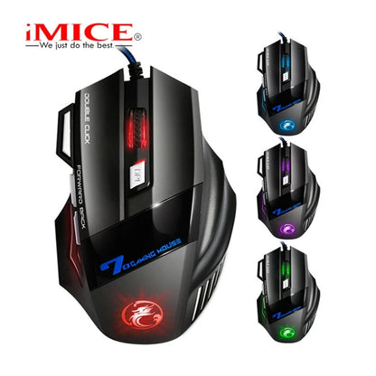 Mouse da gaming cablato USB a 4 tasti Generation, mouse da gaming ergonomico 2400DPI con retroilluminazione RGB e sensore ottico ad alta precisione