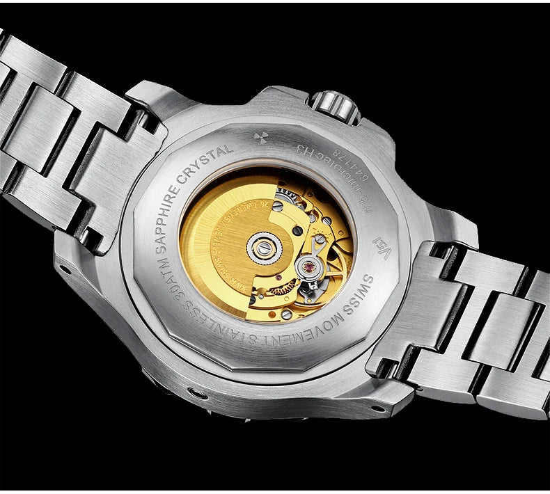 Yelang V5.1 Men's Watch 44mm Super Dive 300M Professional Waterproof SW220 Movement Luxury Automatic Mechanical Watch for men