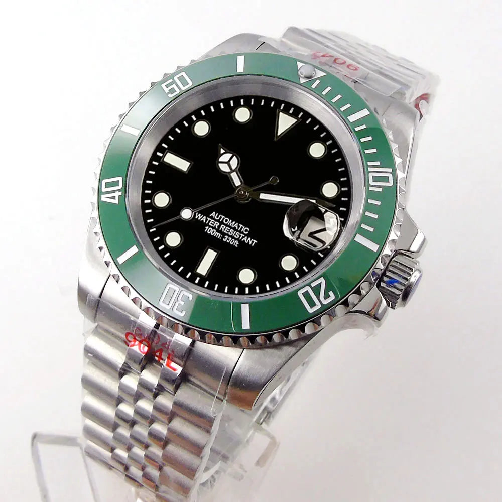 Miyota 8215 PT5000 Stainless Steel 40mm Dive Automatic Men Watch Sapphire Crystal Rotating Bezel Luminous Mechanical Wristwatch