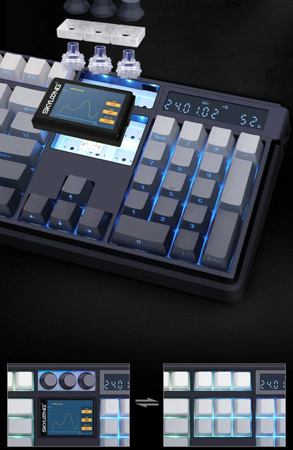 Teclado mecánico inalámbrico SKYLOONG GK104 Pro 100% personalizado, teclado con interruptores intercambiables en caliente de bajo ruido para PC gamer y accesorios de oficina