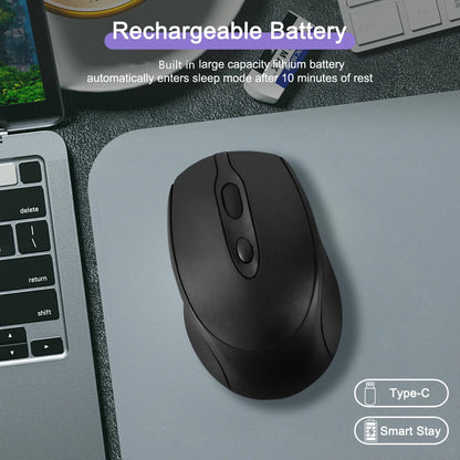 Mouse wireless compatibile Bluetooth 2.4G ricaricabile, mouse wireless per computer USB silenzioso da gaming per PC, laptop, Macbook e tablet