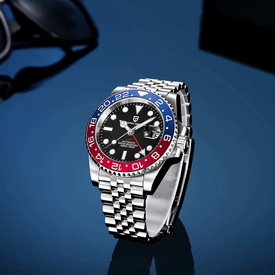 2026 New PAGANI DESIGN Luxury Men Mechanical Watches Stainless Steel GMT Watch Top Brand Sapphire Glass Men Watch reloj hombre