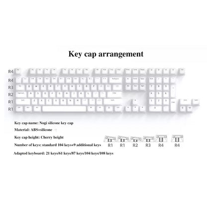 Nogi Cherry Profile ABS Silicone Keycap White Black Sakura Pep Very Peri for Keyboard Gh60 Poker 87 TKL 104 ANSI Xd64 Bm60 Xd68