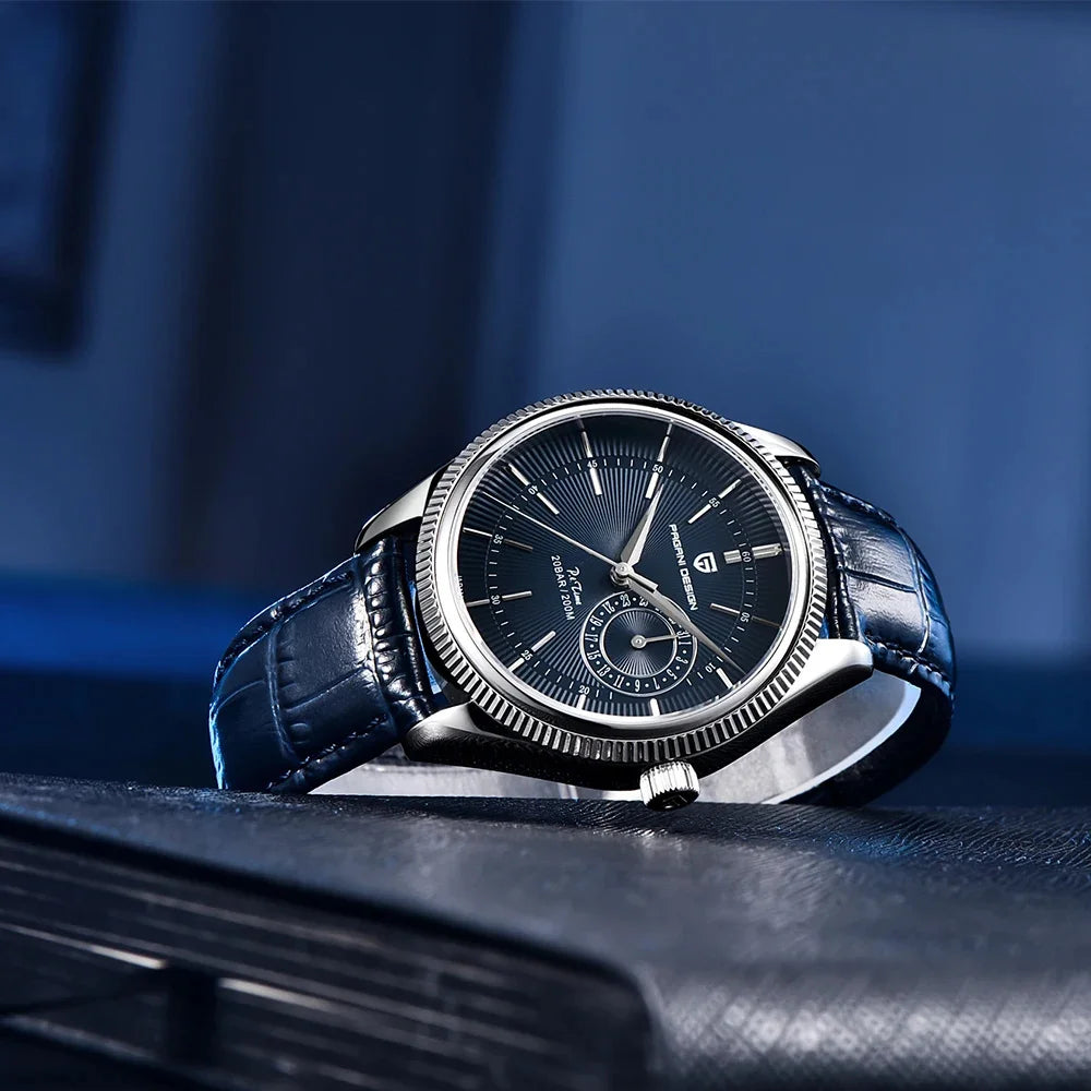 PAGANI Design PD1689 Men Quartz Watch Japan VH65 Movt Sapphire Glass Leather Strap 20Bar Waterproof Men Wristwatch Reloj Hombre