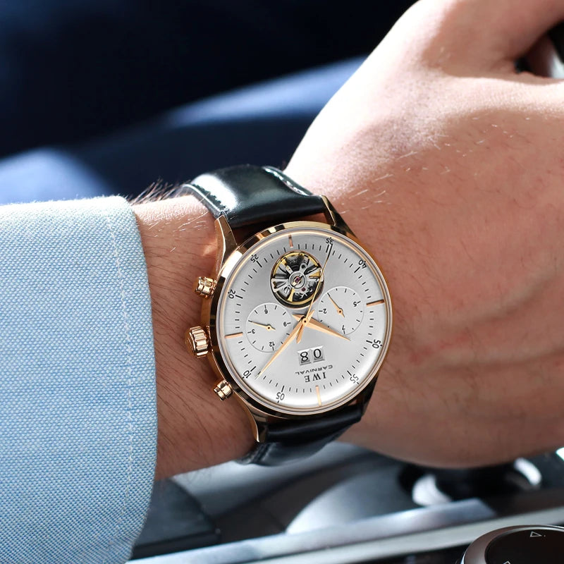 Montre CARNIVAL Mechanical Dress Watches for Men Brands Luxury Sapphire Automatic Wristwatches Mens Waterproof 2025 Reloj Hombre