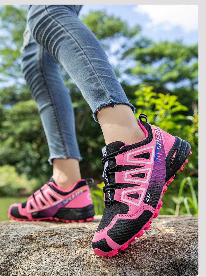 Women's Hiking Shoes Waterproof Outdoor Sports Shoes Women's Walking Travel Sports Shoes Bicycle Sports Shoes Running Shoes