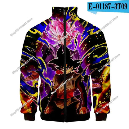Produit gaming premium Fraquane, Anime Goku Dragon Ball Jacket Men Women Harajuku Hip Hop Japanese Zip Up Hoodies Goku Clothes Stand Collar Sweatshirt