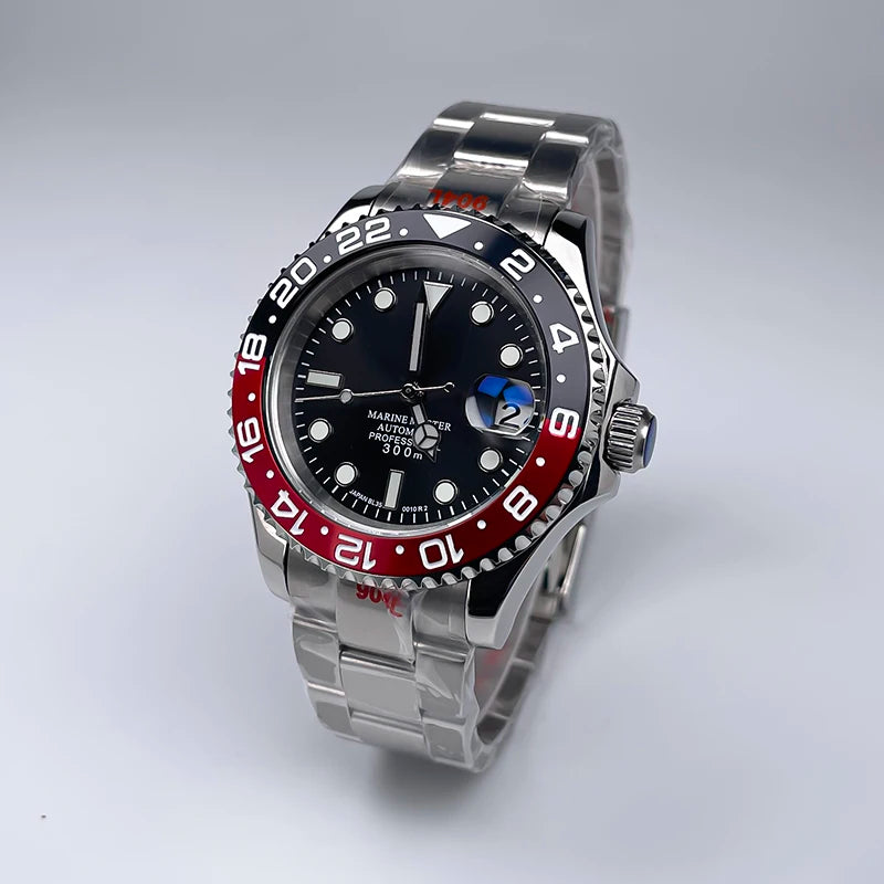 YM Style 40mm Men’s Automatic Watch Sapphire Crystal, Luminous Dial & Rotating Bezel with Jubilee Bracelet