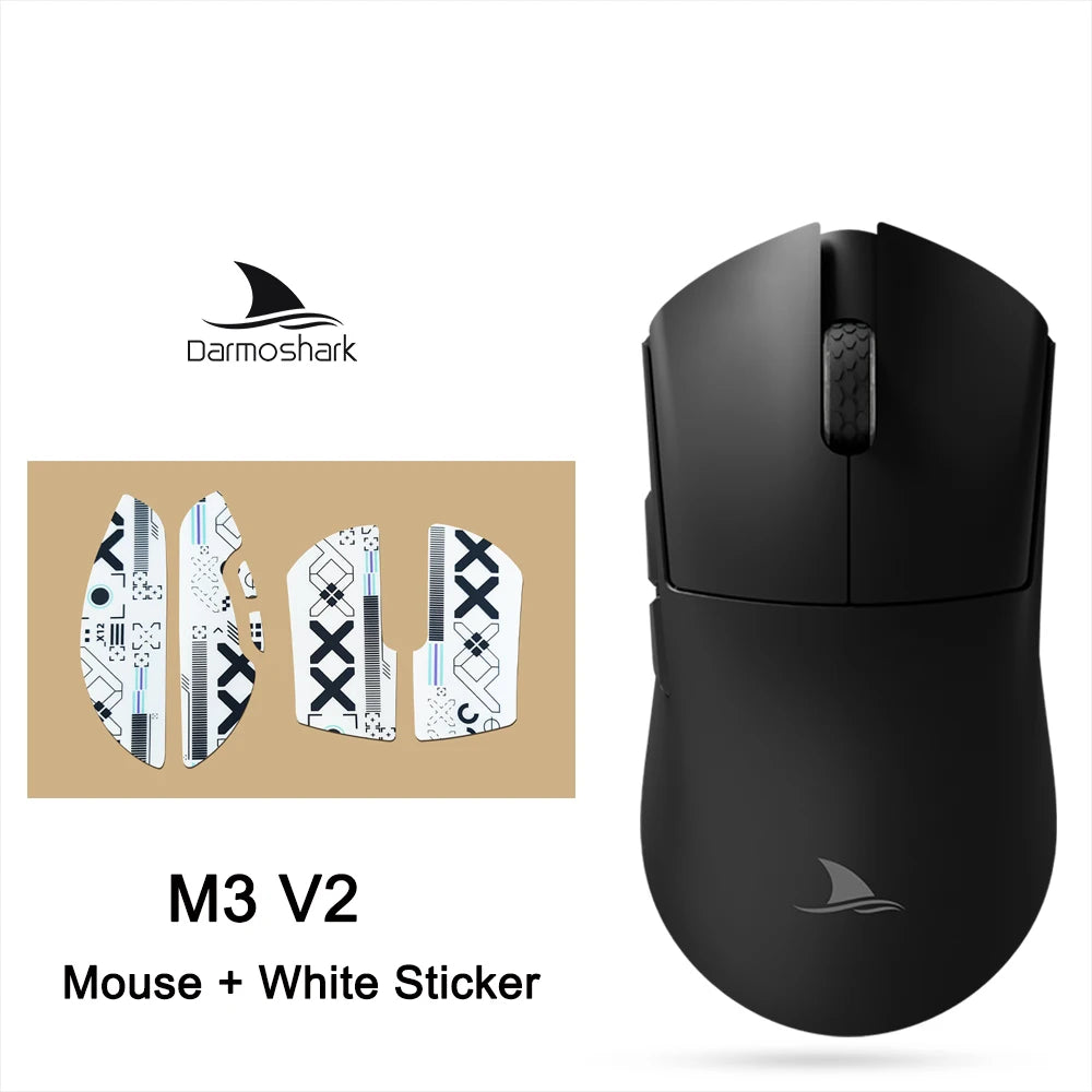 Ratón gaming Darmoshark M3 V2 Double 8K inalámbrico trimodo 26KDPI con sensor PAW3395, ratón macro para manos grandes para ordenador portátil y PC