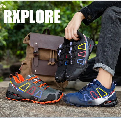 Men Waterproof Hiking Shoes Wear-Resistant Outdoor Shoes Leather Hiking Hunting Tactical Sports Shoes Men