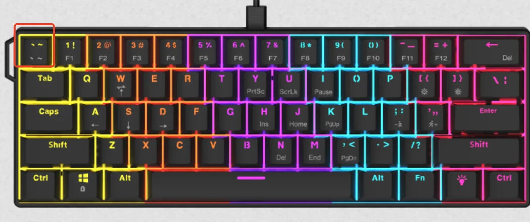 AJAZZ NK61 Wired 61-Key Gaming Mechanical Keyboard 60% RGB Lighting Hot-Swappable Red Switches 61 Keys Suitable for Gamers