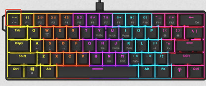 AJAZZ NK61 Wired 61-Key Gaming Mechanical Keyboard 60% RGB Lighting Hot-Swappable Red Switches 61 Keys Suitable for Gamers