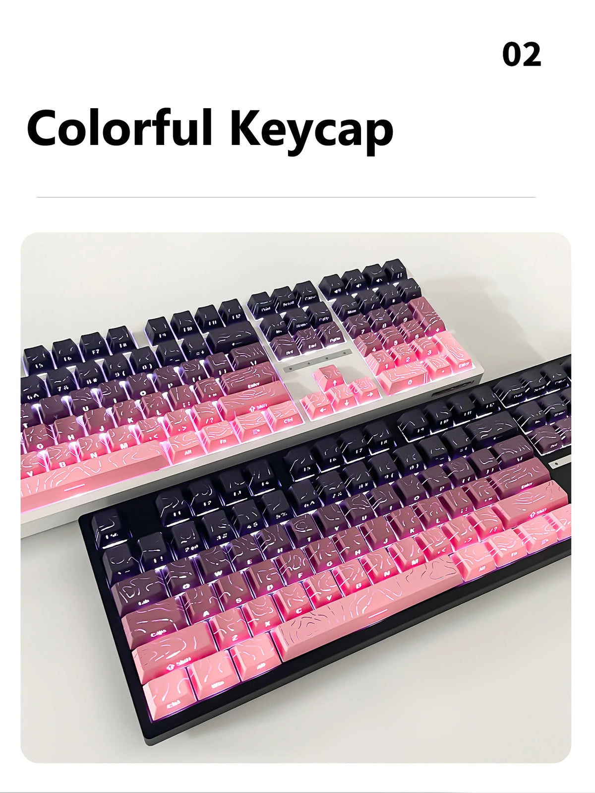 Topographic 4.0 Side Printed Keycaps Cherry Profile Double Shot PBT Keycaps for MX Switch Mechanical Keyboard with ISO Enter Shine Through Keycaps